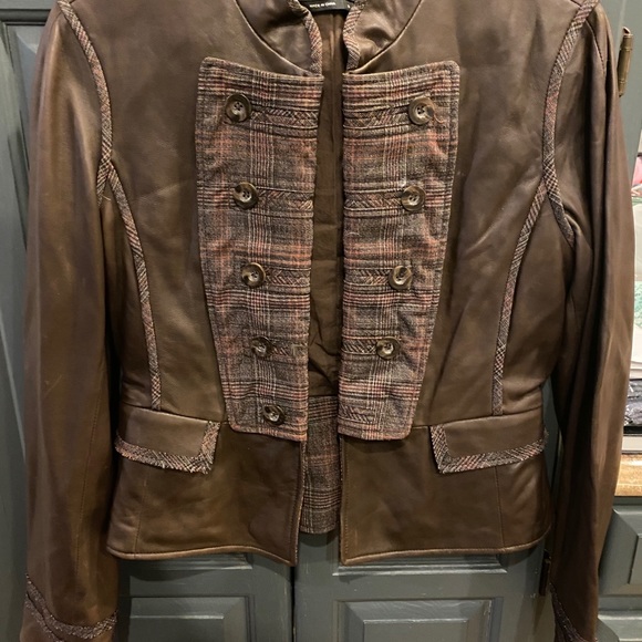 BCBG Plaid leather jacket - Picture 2 of 4
